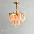 [Ambra Dorata] Gold Amber Glass Petal Chandelier Dimmable
