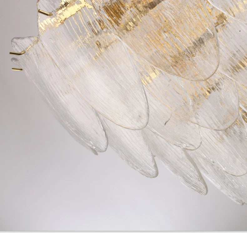 [Luminaria] Art Deco Pendant Gold Metal Glass