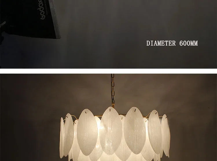 [Foglia] Glass Pendant Chandelier White