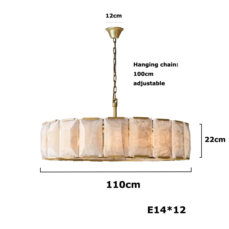 Vintage American LED Crystal Hanging Lamps Chandelier Lighting Retro Lustre Suspension Luminaire Lampen for Living Room
