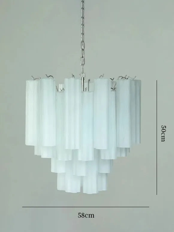 [Vetro Colorato] Art Deco Glass Tube Chandelier Stained