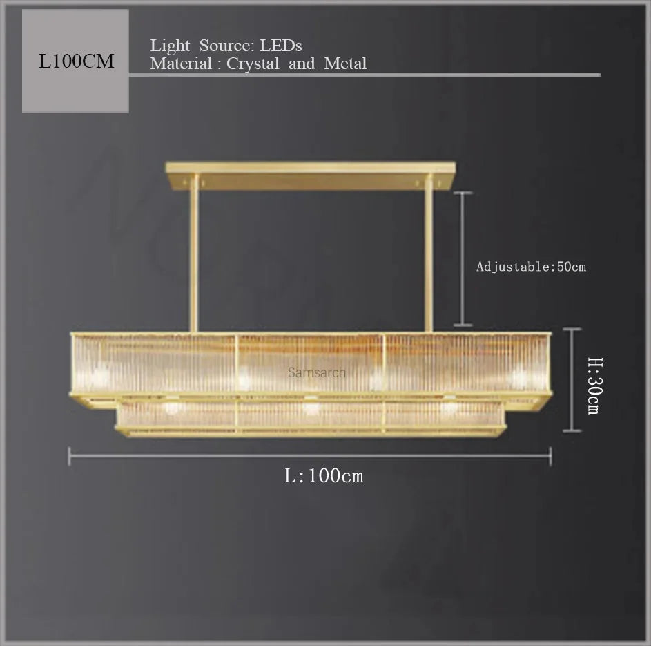 [Radiance] Copper Crystal Chandelier Golden Round