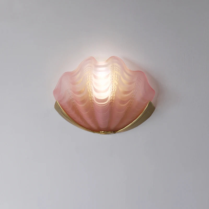 [Conchiglia] Brass Shell Wall Lamp French Glass