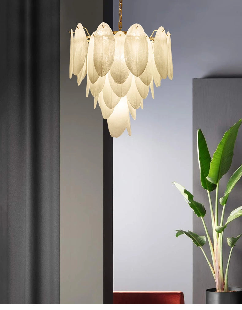 [Luminaria] Art Deco Pendant Gold Metal Glass
