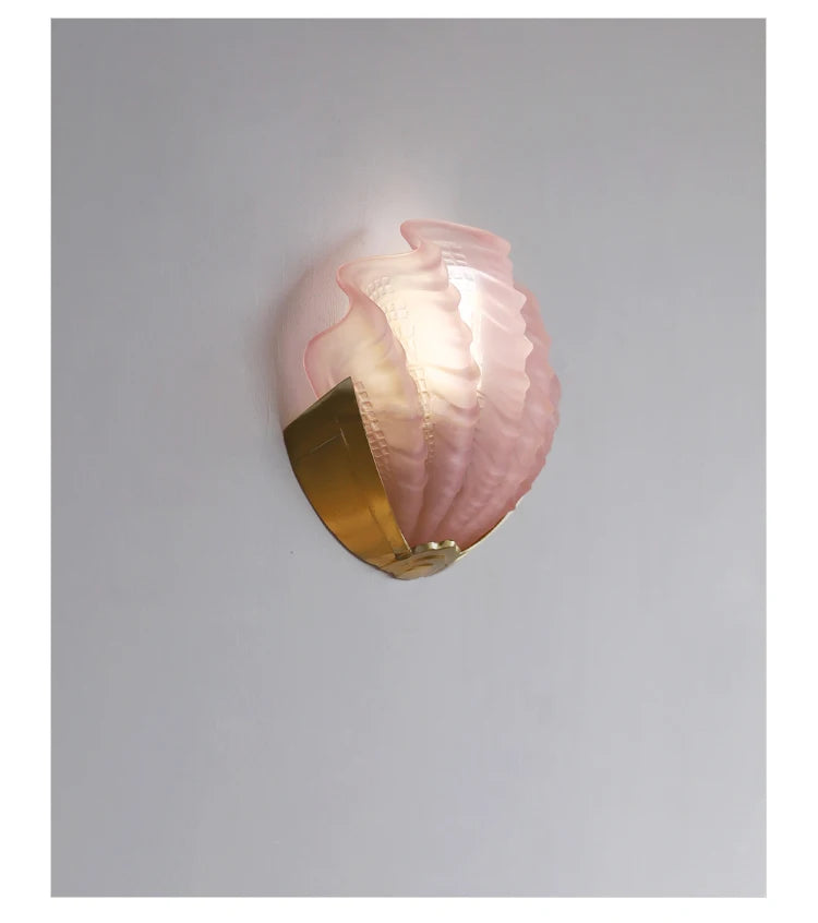 [Conchiglia] Brass Shell Wall Lamp French Glass