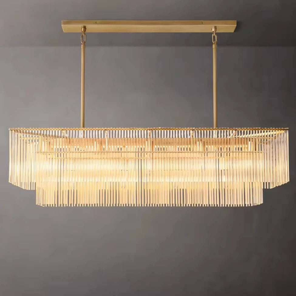 [Nordica] Nordic Luxury Glass Chandelier Gold Bar