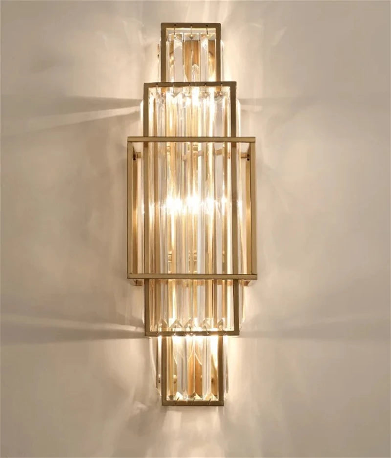 [Geometria] Geometric Crystal Wall Lamp Luxury Glass
