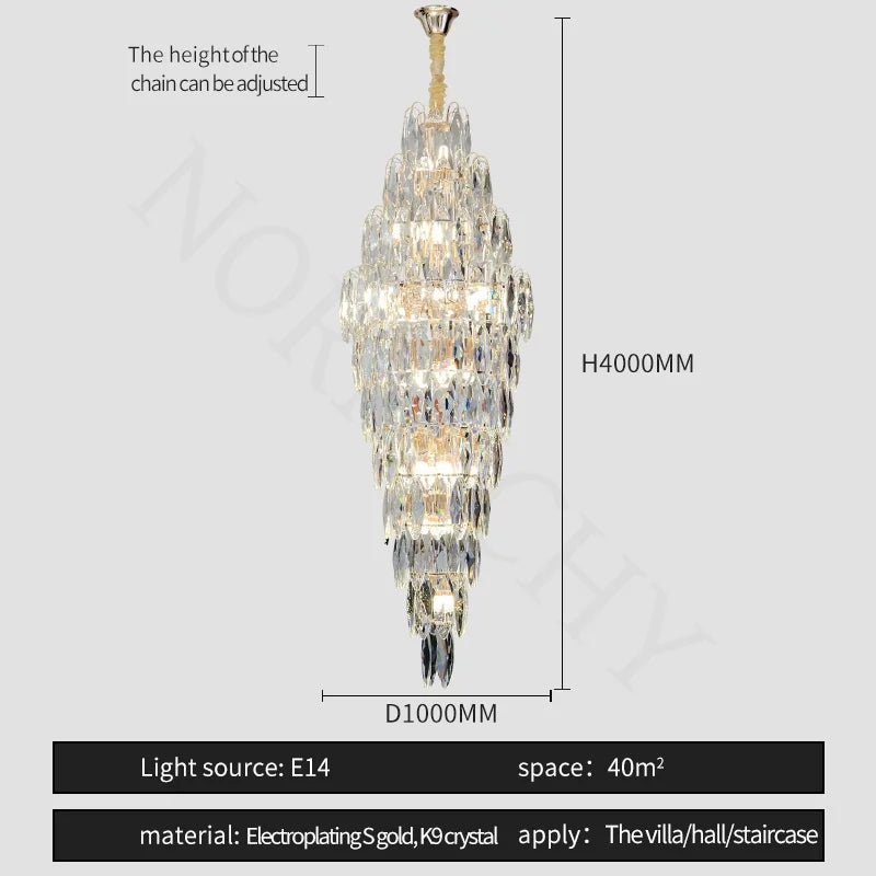 [Grandioso] European Duplex Crystal Chandelier Villa Luxury