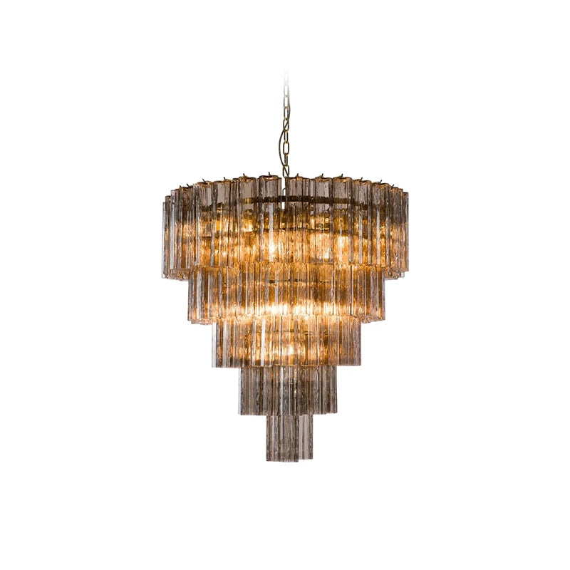 [Bellissima] Pink Glass Art Chandelier French E14