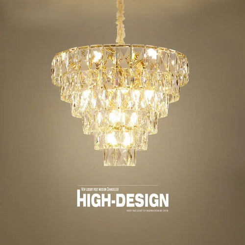 [Aurelia] Gold Crystal Chandelier Modern Lustre
