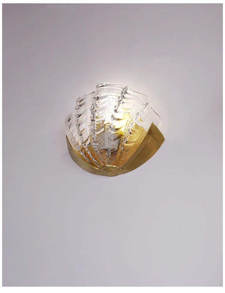 [Conchiglia] Brass Shell Wall Lamp French Glass