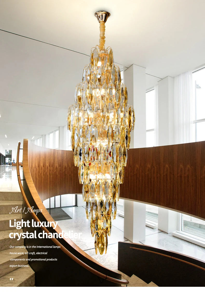 [Grandioso] European Duplex Crystal Chandelier Villa Luxury