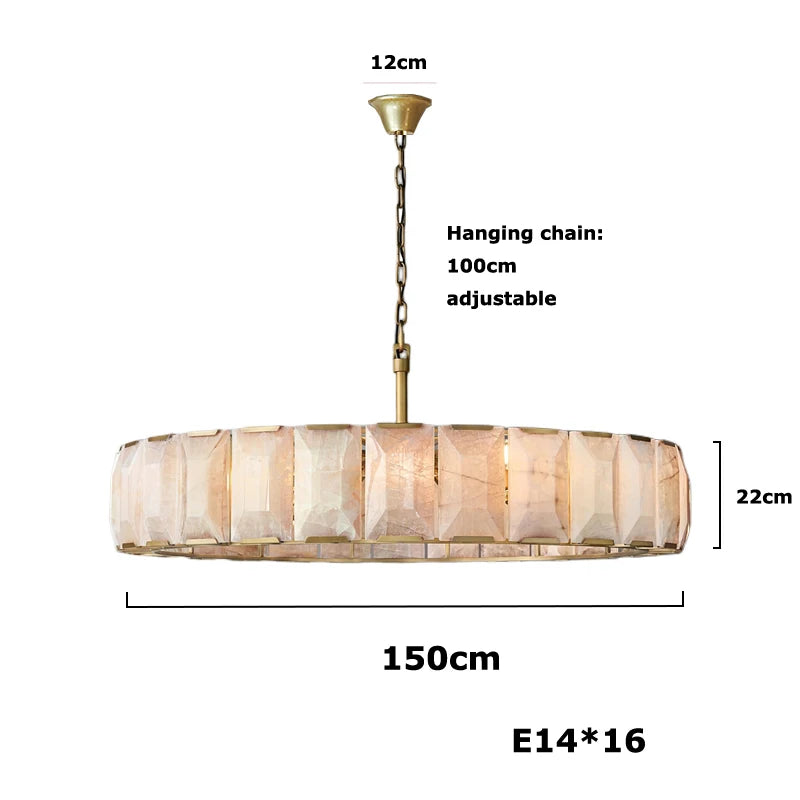 Vintage American LED Crystal Hanging Lamps Chandelier Lighting Retro Lustre Suspension Luminaire Lampen for Living Room