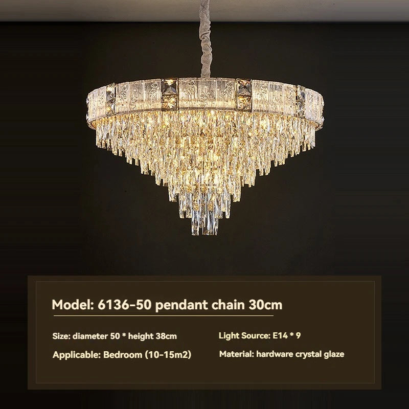 [Opulenza] Gold Crystal Chandelier Luxury