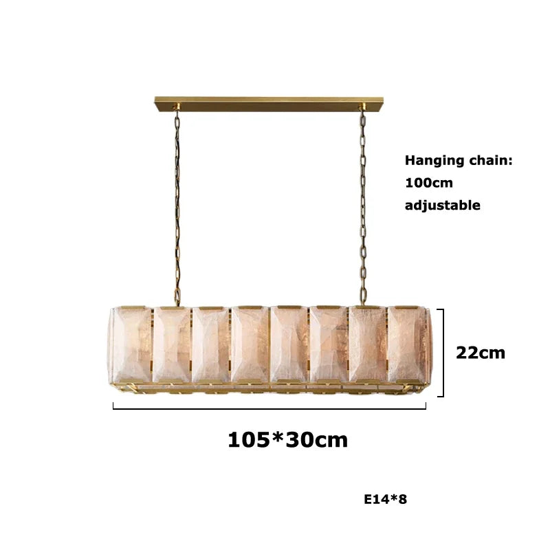 Vintage American LED Crystal Hanging Lamps Chandelier Lighting Retro Lustre Suspension Luminaire Lampen for Living Room