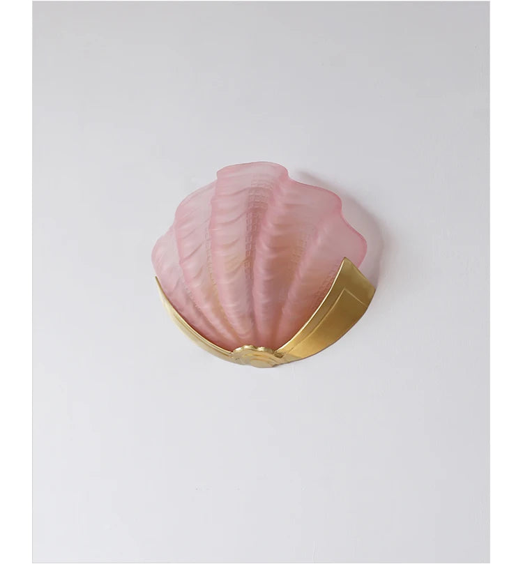 [Conchiglia] Brass Shell Wall Lamp French Glass