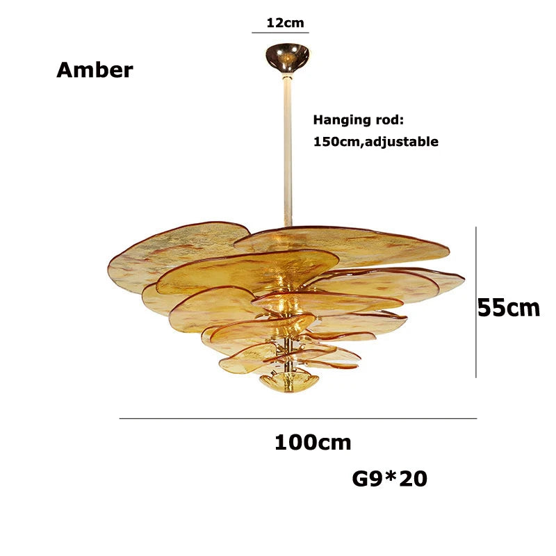 [Deco] Art Deco Chandelier Glass Stainless Steel