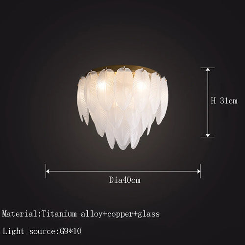 [Blanche] Glass Ceiling Chandelier White French