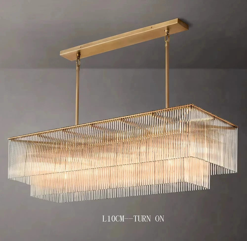 [Nordica] Nordic Luxury Glass Chandelier Gold Bar