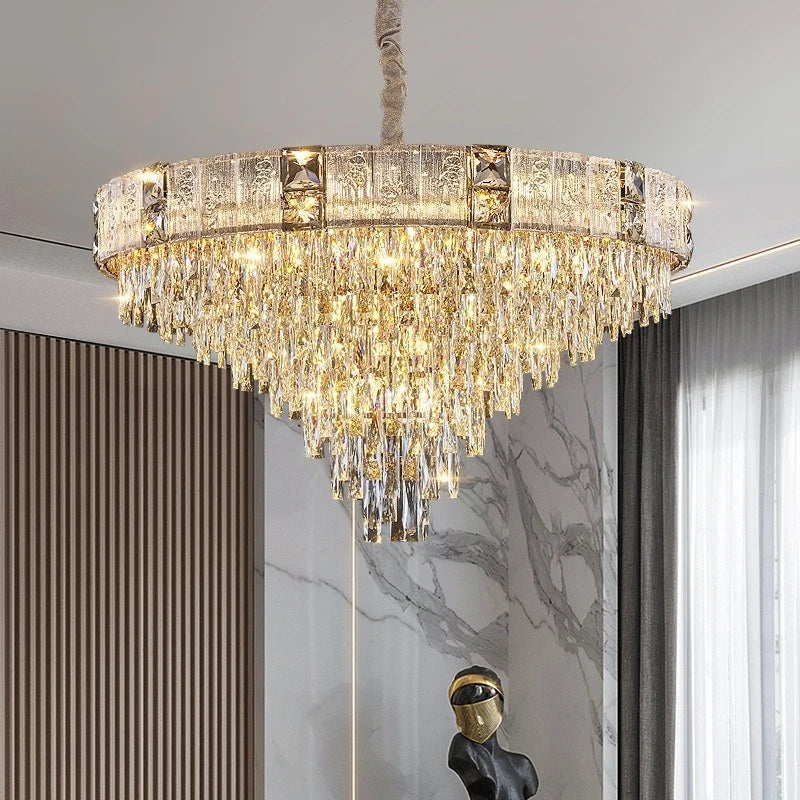 [Opulenza] Gold Crystal Chandelier Luxury