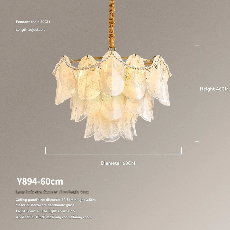 [Nuvola] French Cloud Glass Chandelier Luxury Pearl Petal