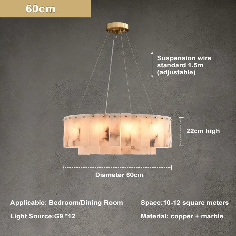 [Carrara] Marble Pendant Light Brass Gold