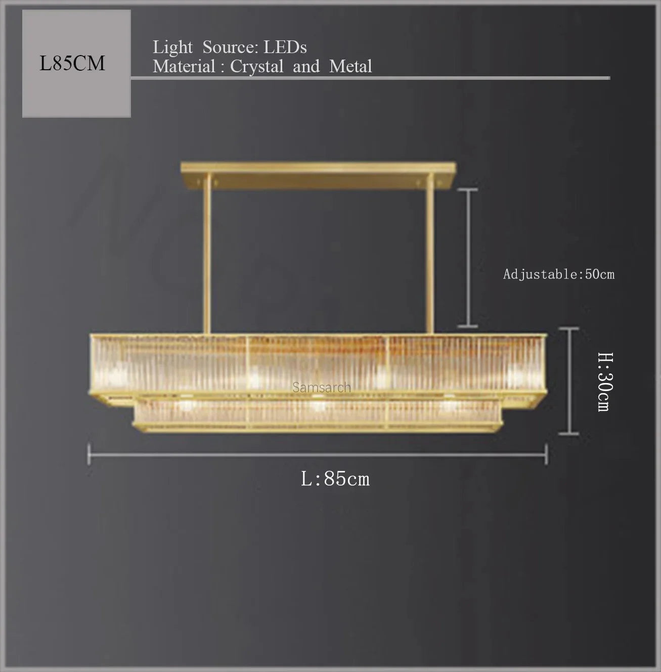 [Radiance] Copper Crystal Chandelier Golden Round