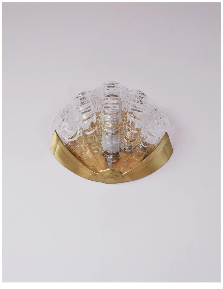 [Conchiglia] Brass Shell Wall Lamp French Glass