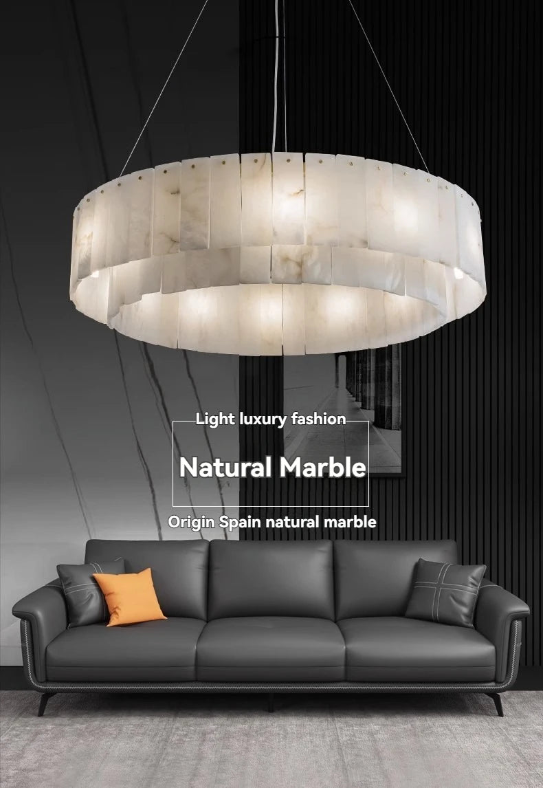 [Carrara] Marble Pendant Light Brass Gold