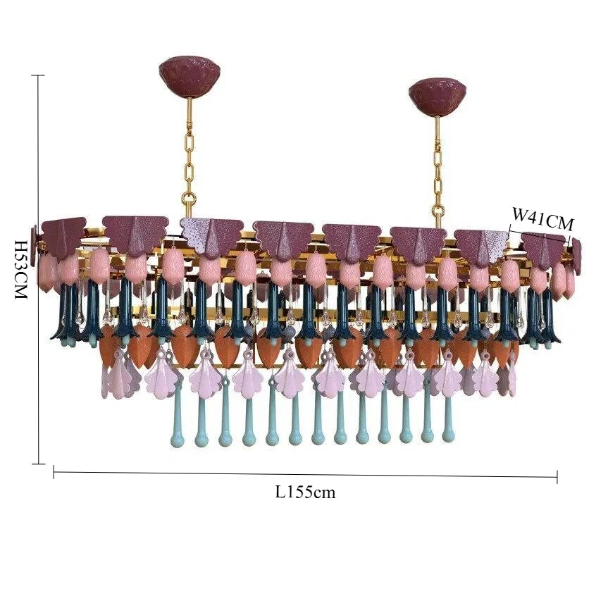 [Ceramica] Vintage Ceramic Chandelier Art Colorful