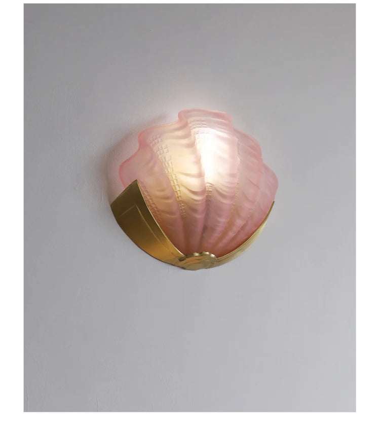 [Conchiglia] Brass Shell Wall Lamp French Glass