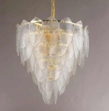 [Luminaria] Art Deco Pendant Gold Metal Glass