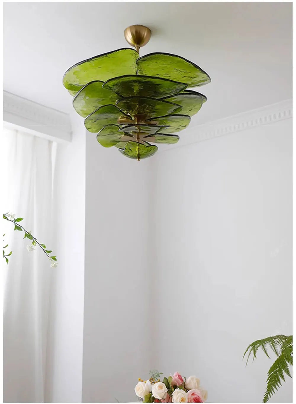 [Deco] Art Deco Chandelier Glass Stainless Steel