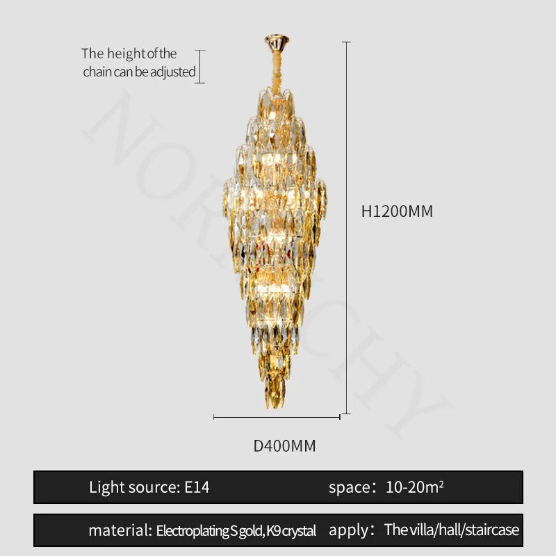[Grandioso] European Duplex Crystal Chandelier Villa Luxury