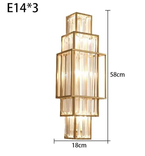 [Geometria] Geometric Crystal Wall Lamp Luxury Glass
