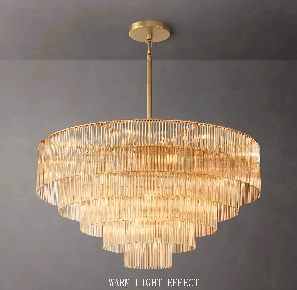 [Nordica] Nordic Luxury Glass Chandelier Gold Bar