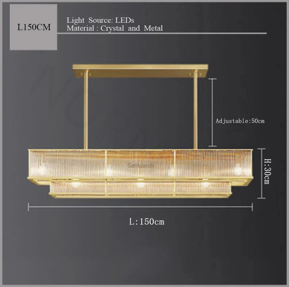 [Radiance] Copper Crystal Chandelier Golden Round