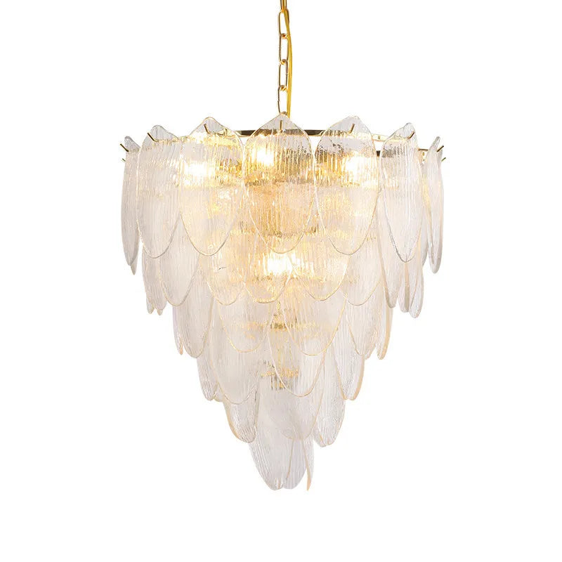 [Luminaria] Art Deco Pendant Gold Metal Glass