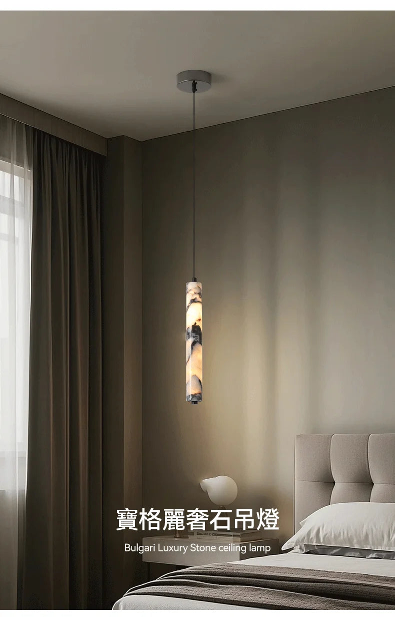 [Cilindro] Marble Cylinder Natural Stone Pendant Luxury