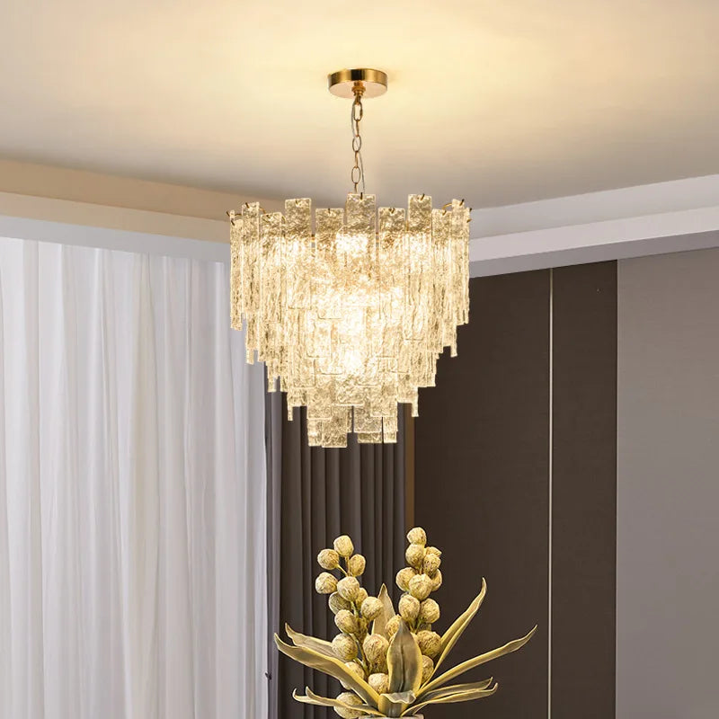 [Candela] Crystal Chandelier Gold Candle