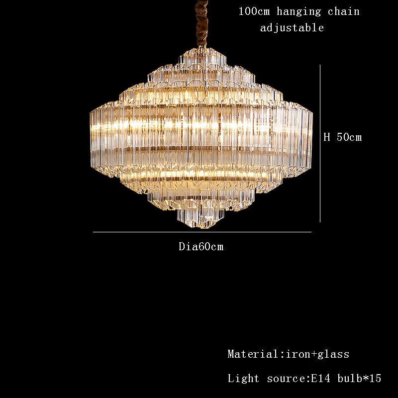 [Classico] Modern Glass Crystal Chandelier  Luxury