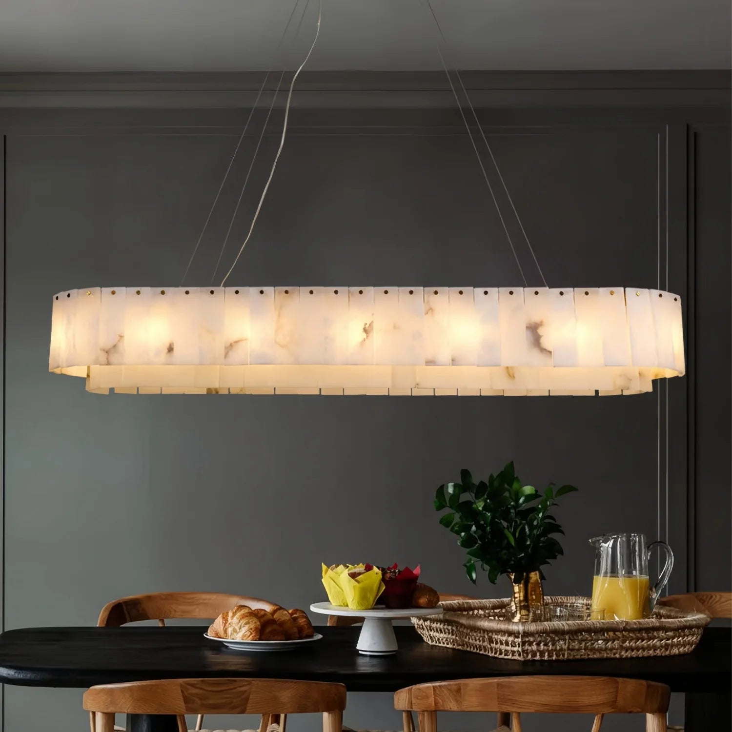 [Carrara] Marble Pendant Light Brass Gold