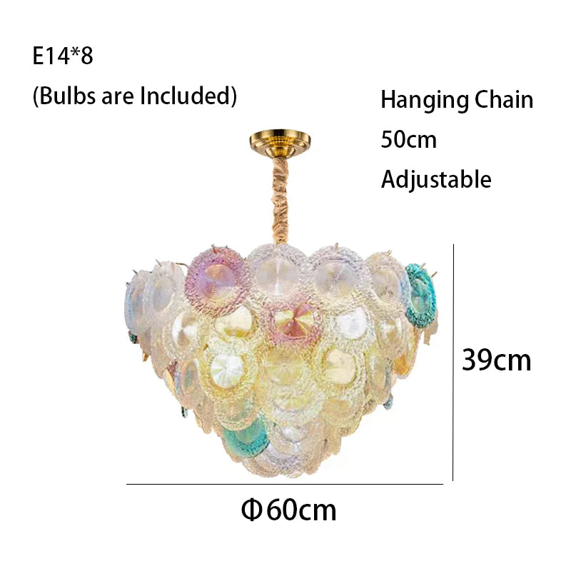 [Fiore] Vintage Flower Glass Chandelier Colorful
