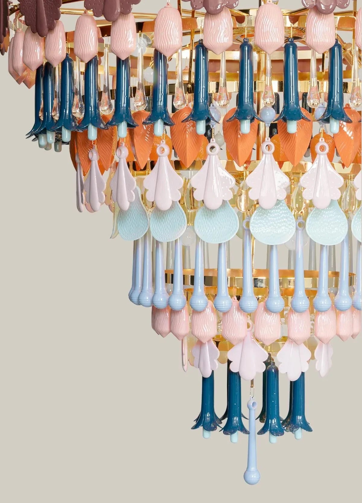 [Ceramica] Vintage Ceramic Chandelier Art Colorful