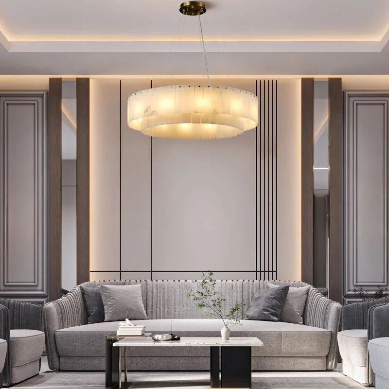 [Carrara] Marble Pendant Light Brass Gold
