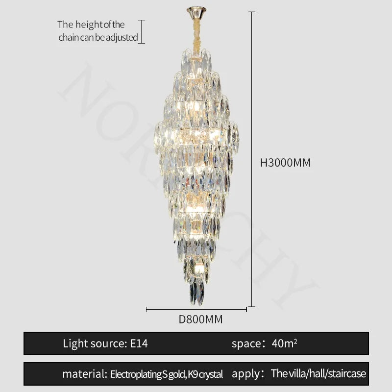 [Grandioso] European Duplex Crystal Chandelier Villa Luxury