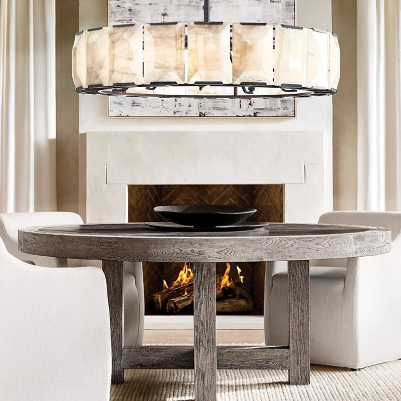 Vintage American LED Crystal Hanging Lamps Chandelier Lighting Retro Lustre Suspension Luminaire Lampen for Living Room