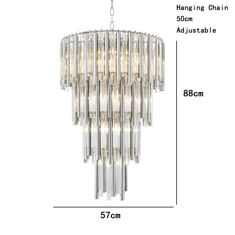 [Scala] Staircase Glass Chandelier Gold Luxury