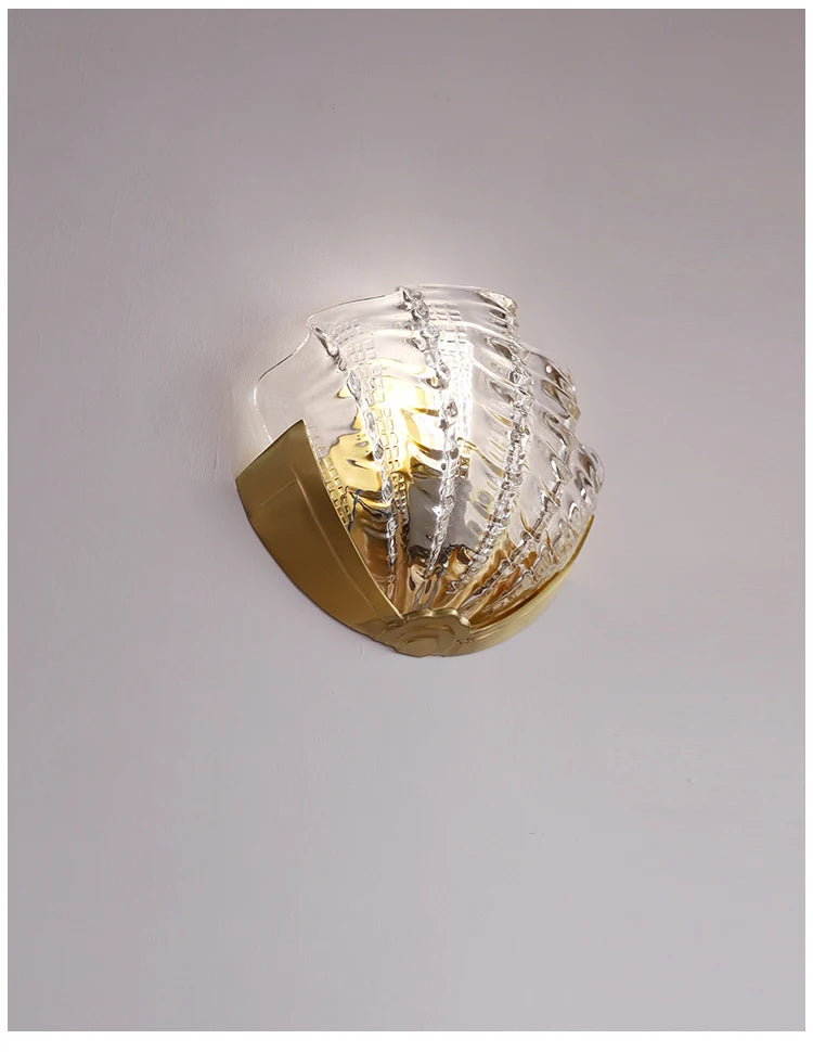 [Conchiglia] Brass Shell Wall Lamp French Glass