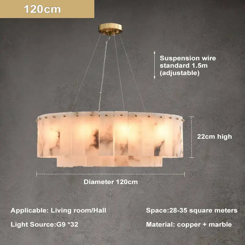 [Carrara] Marble Pendant Light Brass Gold